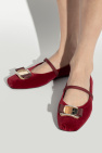 FERRAGAMO BURGUNDY Velvet ballerinas Zina