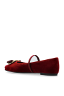 FERRAGAMO BURGUNDY Velvet ballerinas Zina