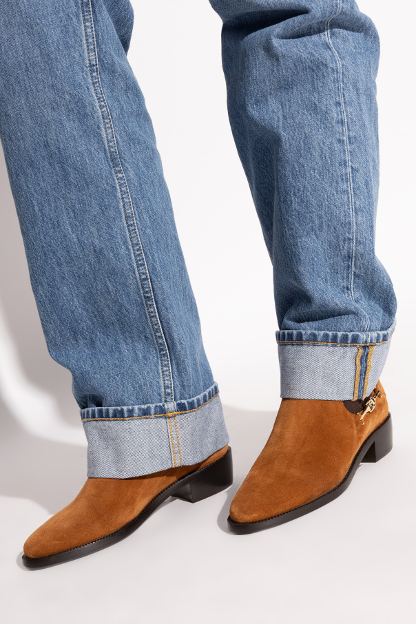 FERRAGAMO Leather ankle boots ‘F-buckle’