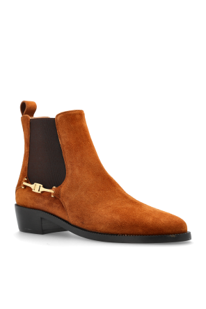 FERRAGAMO Leather ankle boots ‘F-buckle’