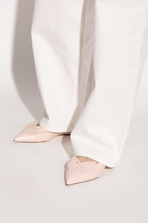 FERRAGAMO Leather ballet flats with a bow
