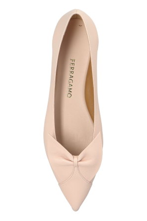 FERRAGAMO Leather ballet flats with a bow