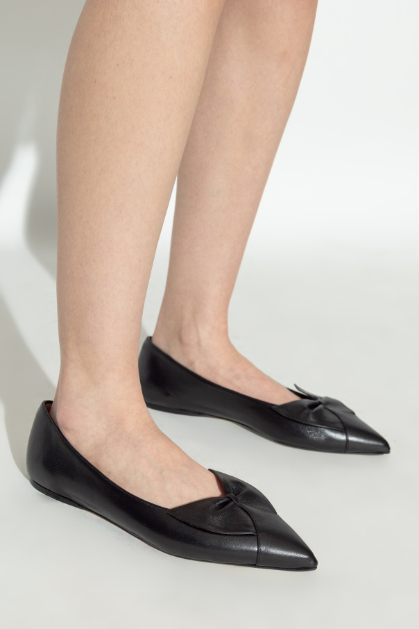 FERRAGAMO Leather ballet flats with a bow