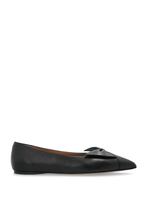 Leather ballet flats with a bow