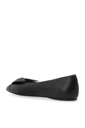 FERRAGAMO Leather ballet flats with a bow