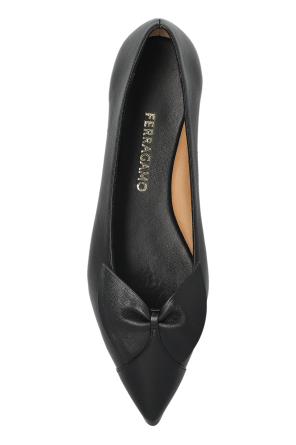 FERRAGAMO Leather ballet flats with a bow