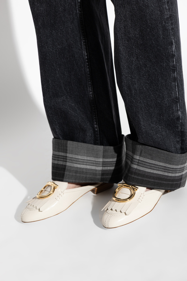 FERRAGAMO Chinelos de couro "Sibilly"