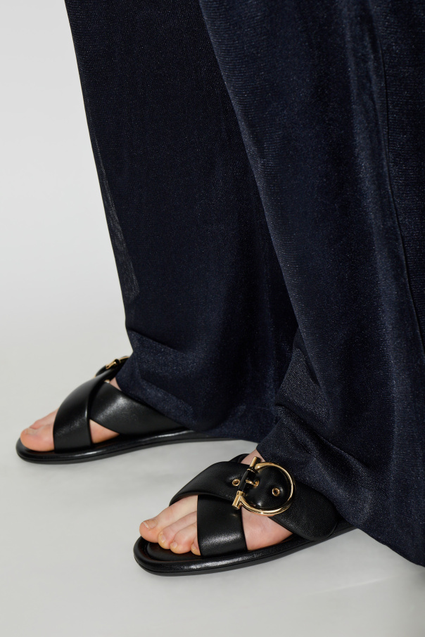 FERRAGAMO Leather slides `Elyzia`