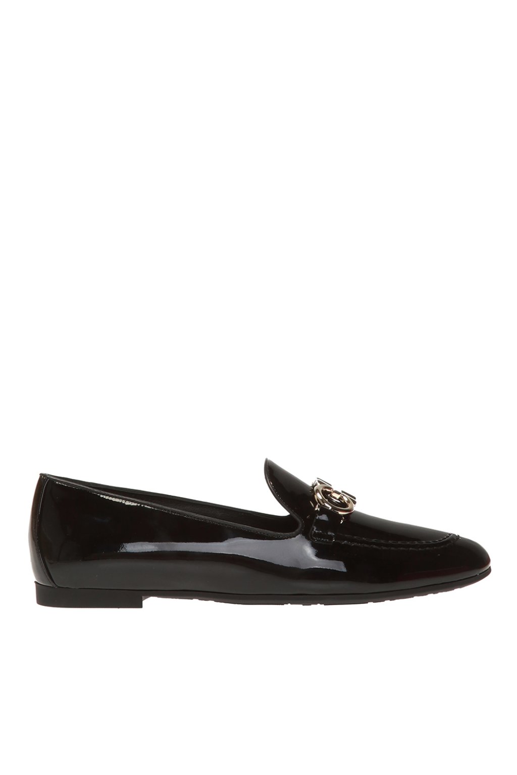 salvatore ferragamo trifoglio patent gancini horsebit loafers