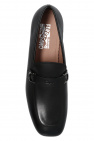 FERRAGAMO BLACK ‘Nowell’ leather moccasins