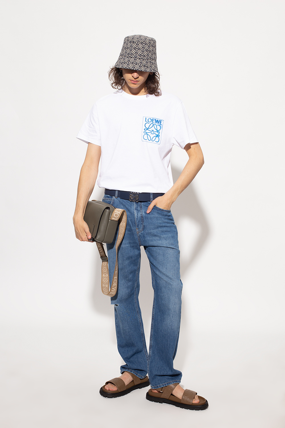 Blue Bucket hat with logo Loewe - Vitkac HK