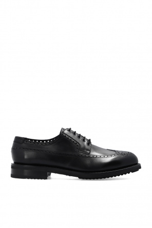 Salvatore Ferragamo pebbled lace-up shoes Black