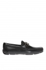 FERRAGAMO BLACK Leather moccasins