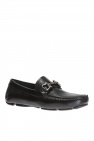 FERRAGAMO BLACK Leather moccasins