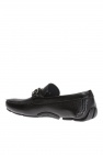 FERRAGAMO BLACK Leather moccasins