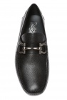 FERRAGAMO BLACK Leather moccasins