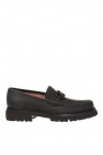 FERRAGAMO BLACK ‘Bleecker’ moccasins with logo