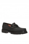 FERRAGAMO BLACK ‘Bleecker’ moccasins with logo
