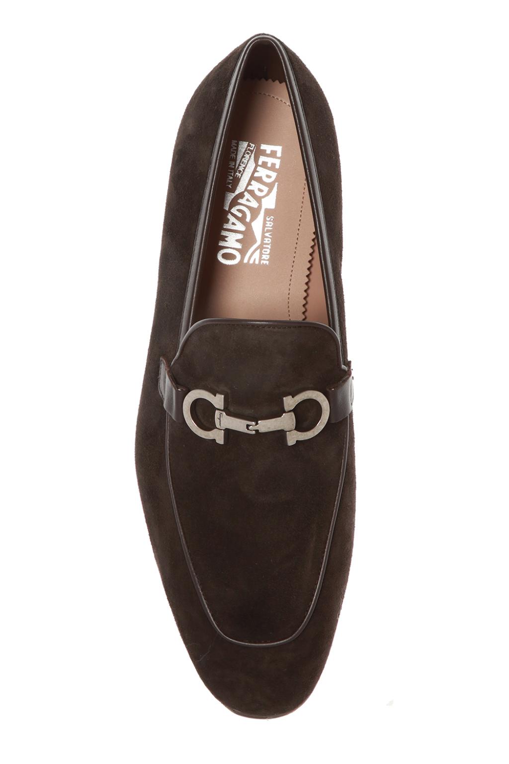 salvatore ferragamo brown suede loafers