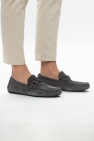 FERRAGAMO GREY ‘Raion’ suede moccasins