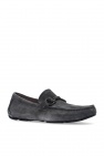 FERRAGAMO GREY ‘Raion’ suede moccasins