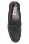 FERRAGAMO GREY ‘Raion’ suede moccasins