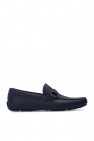 FERRAGAMO NAVY BLUE ‘Front 4’ leather moccasins