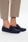 FERRAGAMO NAVY BLUE ‘Front 4’ leather moccasins