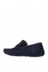 FERRAGAMO NAVY BLUE ‘Front 4’ leather moccasins