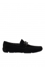 FERRAGAMO BLACK ‘Parigi’ suede moccasins