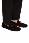 FERRAGAMO BLACK ‘Parigi’ suede moccasins