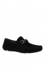 FERRAGAMO BLACK ‘Parigi’ suede moccasins