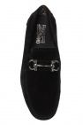 FERRAGAMO BLACK ‘Parigi’ suede moccasins