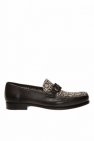 FERRAGAMO BLACK Horsebit loafers