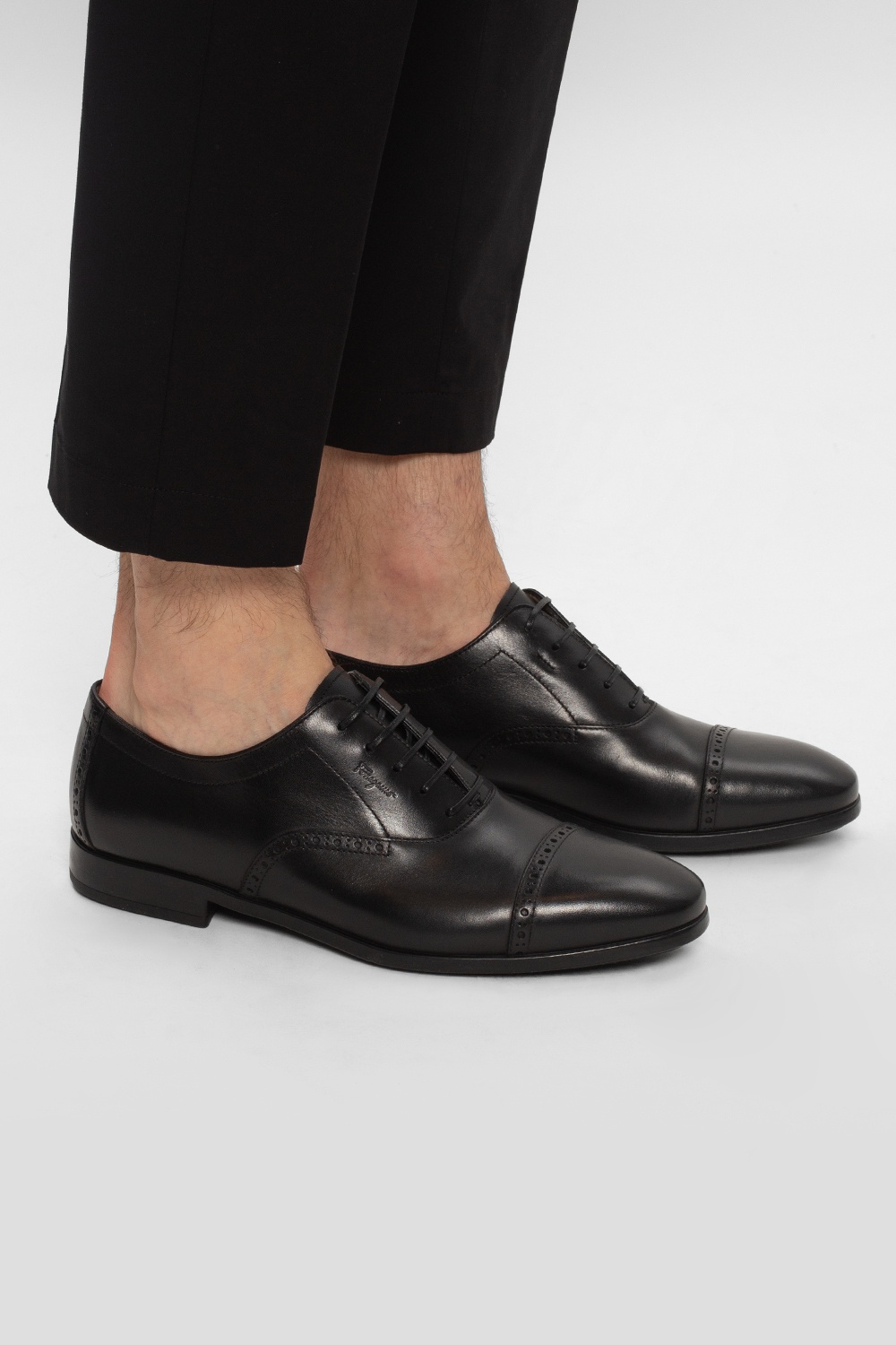 FERRAGAMO ‘Riley’ leather boot shoes