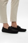 FERRAGAMO BLACK ‘Parigi’ suede moccasins