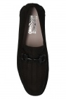 FERRAGAMO BLACK ‘Parigi’ suede moccasins