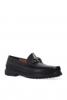 FERRAGAMO BLACK ‘Ready’ leather moccasins
