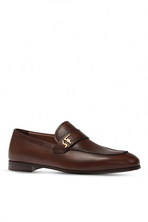 Brown ‘Riben’ leather moccasins Salvatore Ferragamo - Vitkac GB