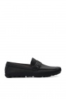 FERRAGAMO BLACK ‘Rasca’ leather moccasins