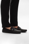 FERRAGAMO BLACK ‘Rasca’ leather moccasins