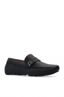 FERRAGAMO BLACK ‘Rasca’ leather moccasins