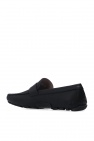 FERRAGAMO BLACK ‘Rasca’ leather moccasins