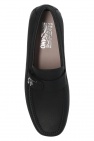 FERRAGAMO BLACK ‘Rasca’ leather moccasins