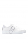 salvatore India-print Ferragamo ‘Number’ sneakers