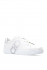 salvatore India-print Ferragamo ‘Number’ sneakers