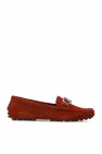 FERRAGAMO BROWN ‘Berra’ suede moccasins