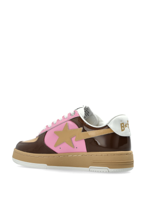 A BATHING APE® Leather sports shoes with logo