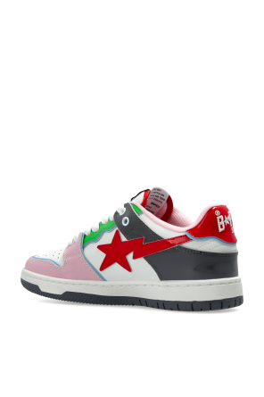 A BATHING APE® Leather sports shoes with logo
