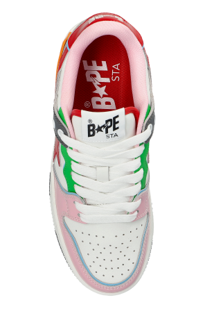 A BATHING APE® Leather sports shoes with logo